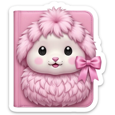 babypink fluffy diary sticker