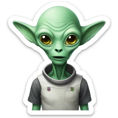alien wih alien pet sticker