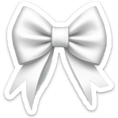 really pretty white ribbon bow sticker