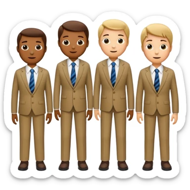 Stick figure family wearing ties sticker