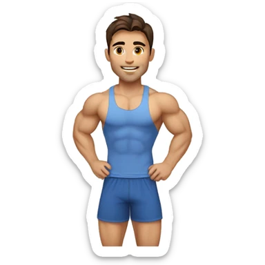 nutritionist, handsome and ripped primal looking central asian man with brown hair sticker