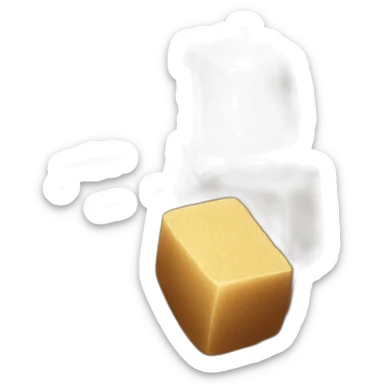 raw brown sugar cane cubes sticker