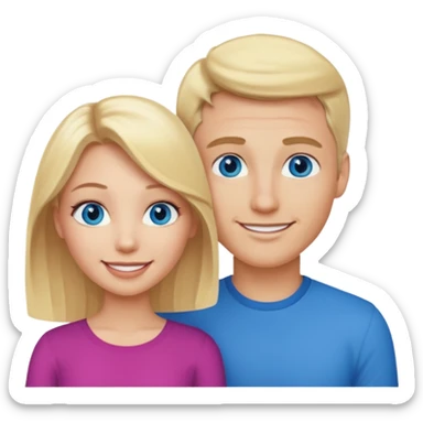 Blonde wife and blonde husband. Both Blue eyes sticker