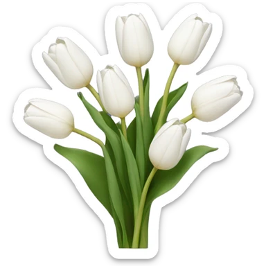 white tulip bouquet  sticker