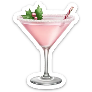 pastel pink christmas martini sticker