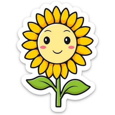 sunflower with a face sticker