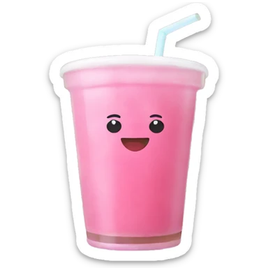 pink boba drink  sticker
