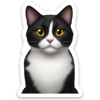 tuxedo cat mostly black golden eyes sticker