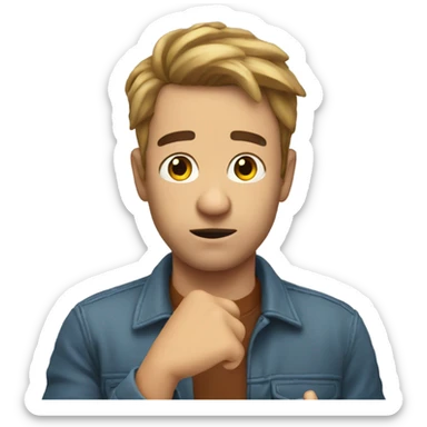 Me looking annoyed holding my hand up in front of me sticker