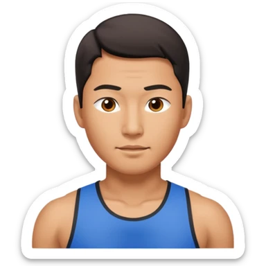 The Asian guy is into sports and is in great shape. sticker