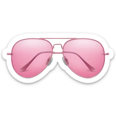 pink aviator glasses, classic pilot style with pink tinted lenses and thin metal frame sticker