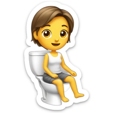 Fille au toilettes avec toilettes salles  sticker