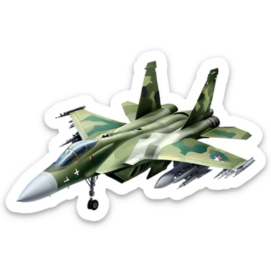 SU-35 Jet - Sukhoi (Model Year: 2020) (Iconic colour: Camouflage green) sticker