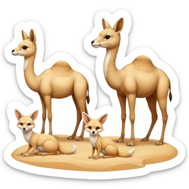 animals living in desert, sticker