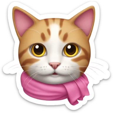 Cat with pink bown sticker