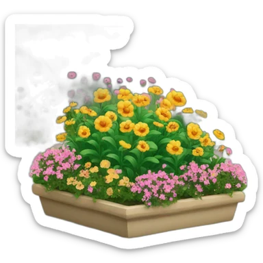 pretty flower bed sticker