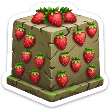 rune stone covered in strawberries sticker