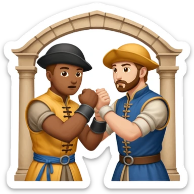 2 people fighting over achitecture style 16th century architects both men sticker