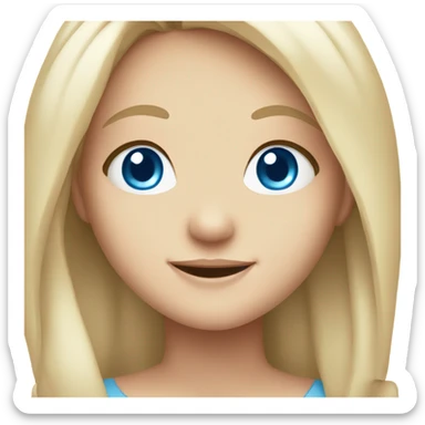 smiling girl with blue eyes very cute sticker