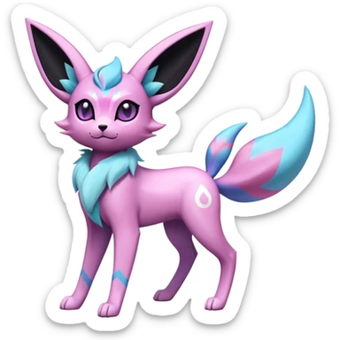Futuristic Glaceon-Espeon-Sylveon-Umbreon-hybrid, full bod sticker