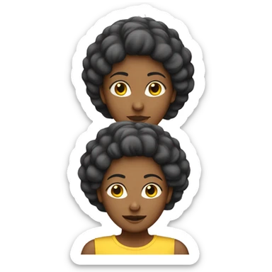 Woman of skin colour D99B61 with back hair and a few hair yellow. Her hair has to be long as well.  sticker
