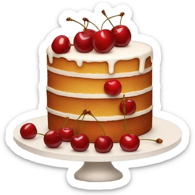 Cake with cherries  sticker