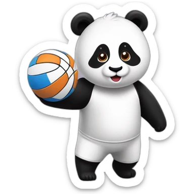 Panda roux sur un joueur de handball sticker