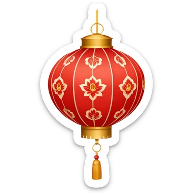 Flower Chinese decoration lantern sticker