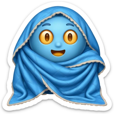 blue blanket with a bad smell coming off of it sticker