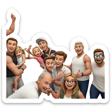 happy outdoor moment with friends sticker