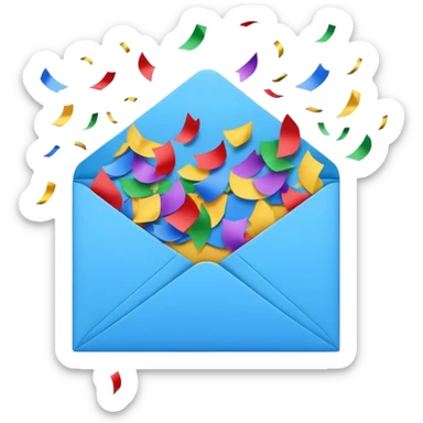 envelope with confetti sticker