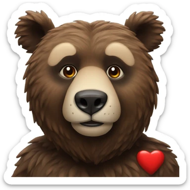 Bär mit roten Herz sticker