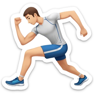 male runner hamstring stretch sticker