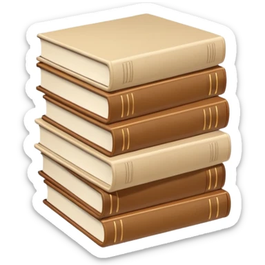 Thick pale beige books stacked sticker