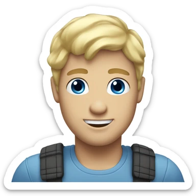 Blonde hair blue eyed male saying hello sticker