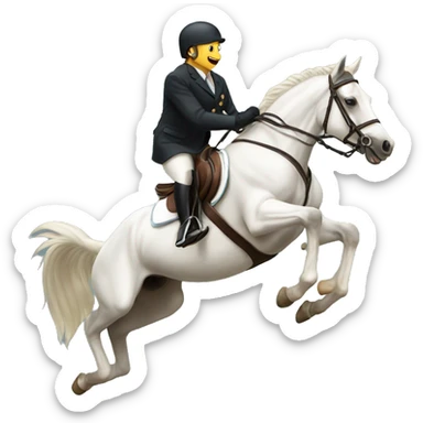 A horse jumping wiht out  a rider  sticker
