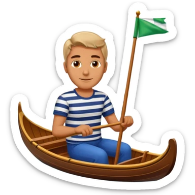 venice gondola driving italian man sticker