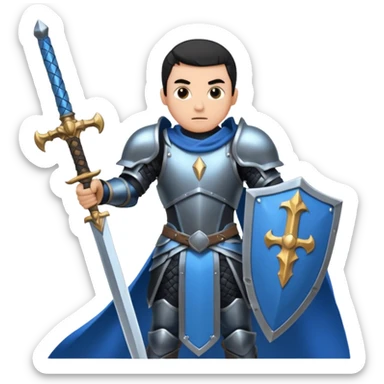 Big damage Role, at guild bosses,  iconic, with blue and black theme, HUGE great sword sticker