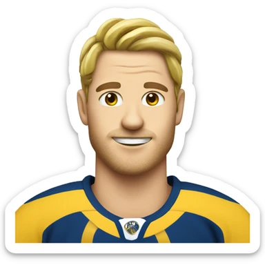 a hockey player with a banana sticker