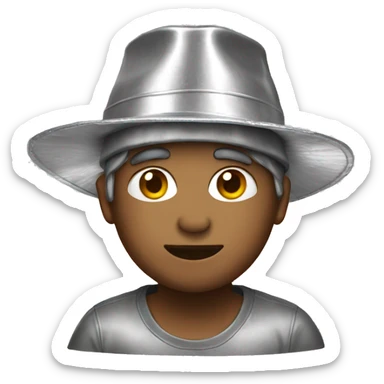 Friend wearing tinfoil hat sticker