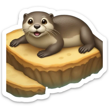 Une loutre sur une tortu sticker