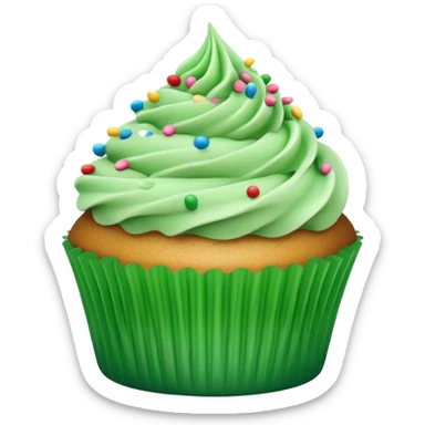 Green cupcake sticker