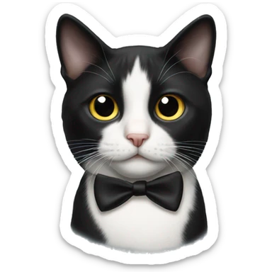 Tuxedo cat with black strip on nose sticker