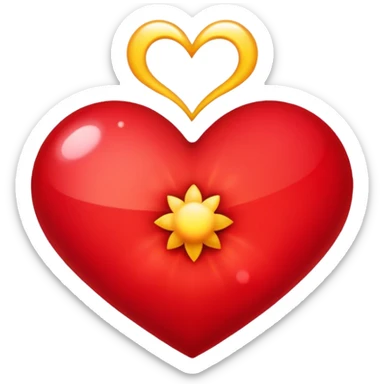 red cosmos heart  sticker