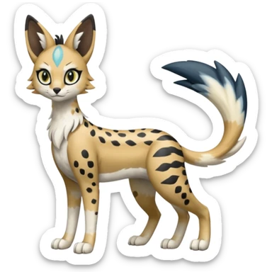 Meloetta-Trico-Silvally-Nargacuga-Sergal-Serval-Cresselia-Fakémon-creature-hybrid sticker