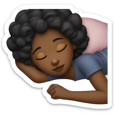 a black haird girl sleepinh sticker