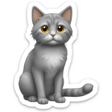 Chat gris a poil long sticker