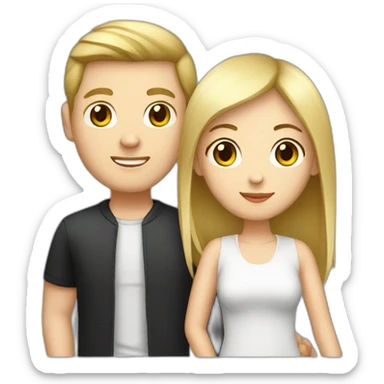 a chinese girlfriend and a white boyfriend sticker