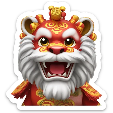 a lion dancing sticker