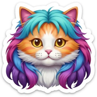 Cat wearing hair extension sticker